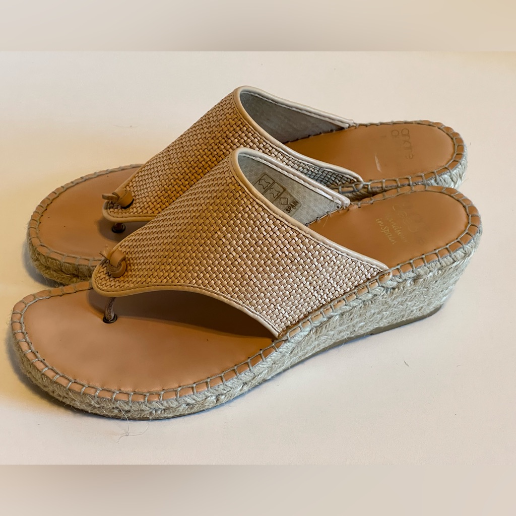 Andre Assous Woven Sandals With Jute Heel